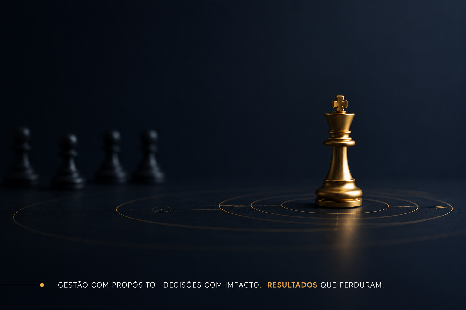 Estratégia e decisão — peça de xadrez dourada